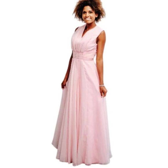 Pink Chiffon Evening Gown Small By Mike Benet Formals Small - Picture 1 of 10